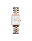 Rosefield horloge QMWSSR-Q024 The Boxy XS White Sunray Steel Silver Rosegold Duo - PansiteNederland.nl