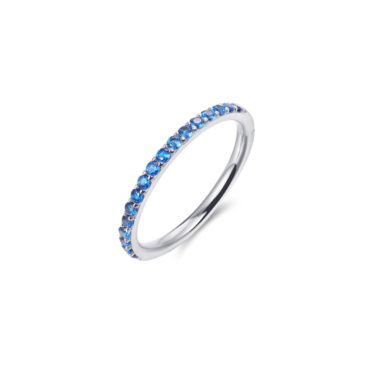 Gisser Ring Zilver Gerhodineerd Zirkonia Donkerblauw – R066B