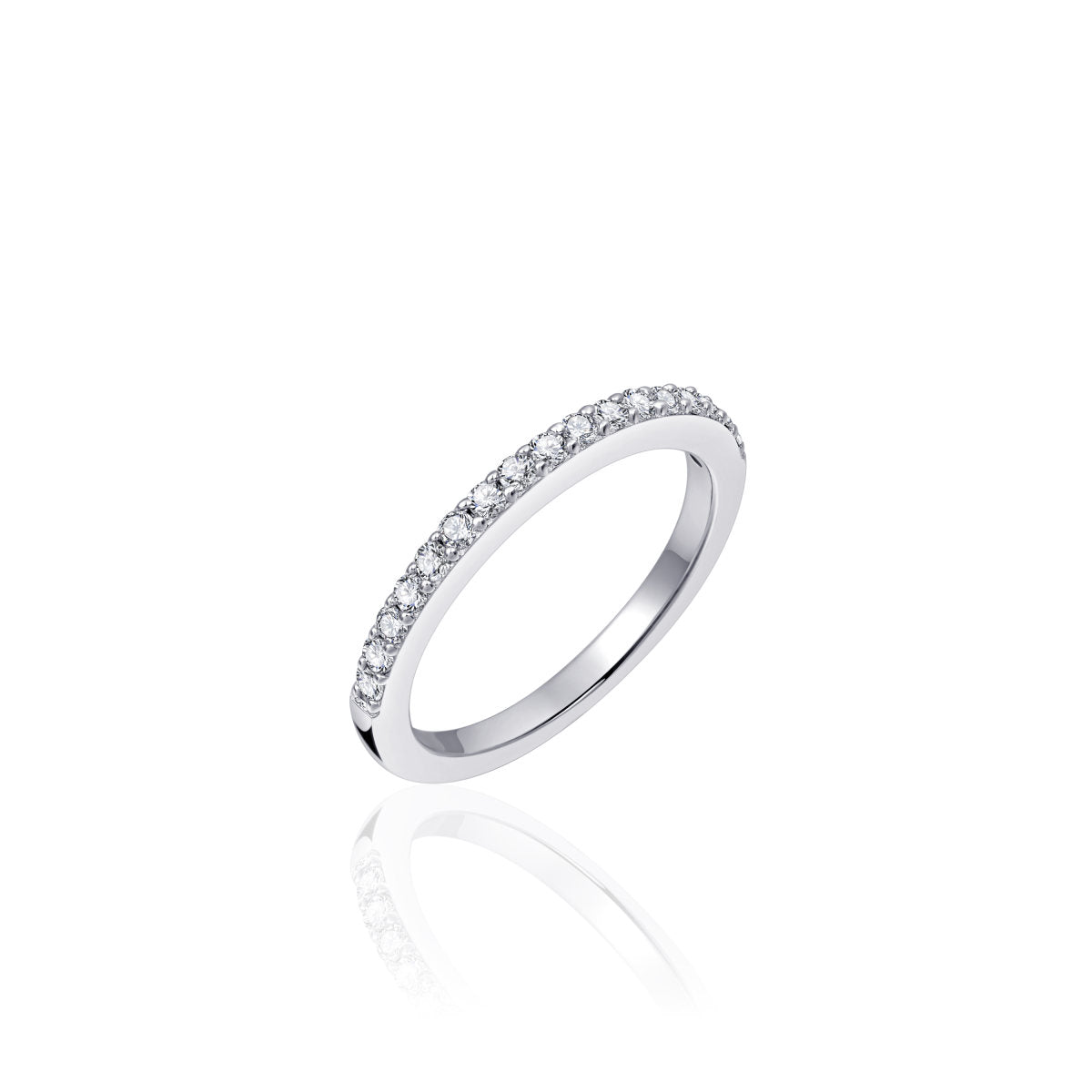 Gisser Ring Zilver Gerhodineerd Zirkonia Wit – R066