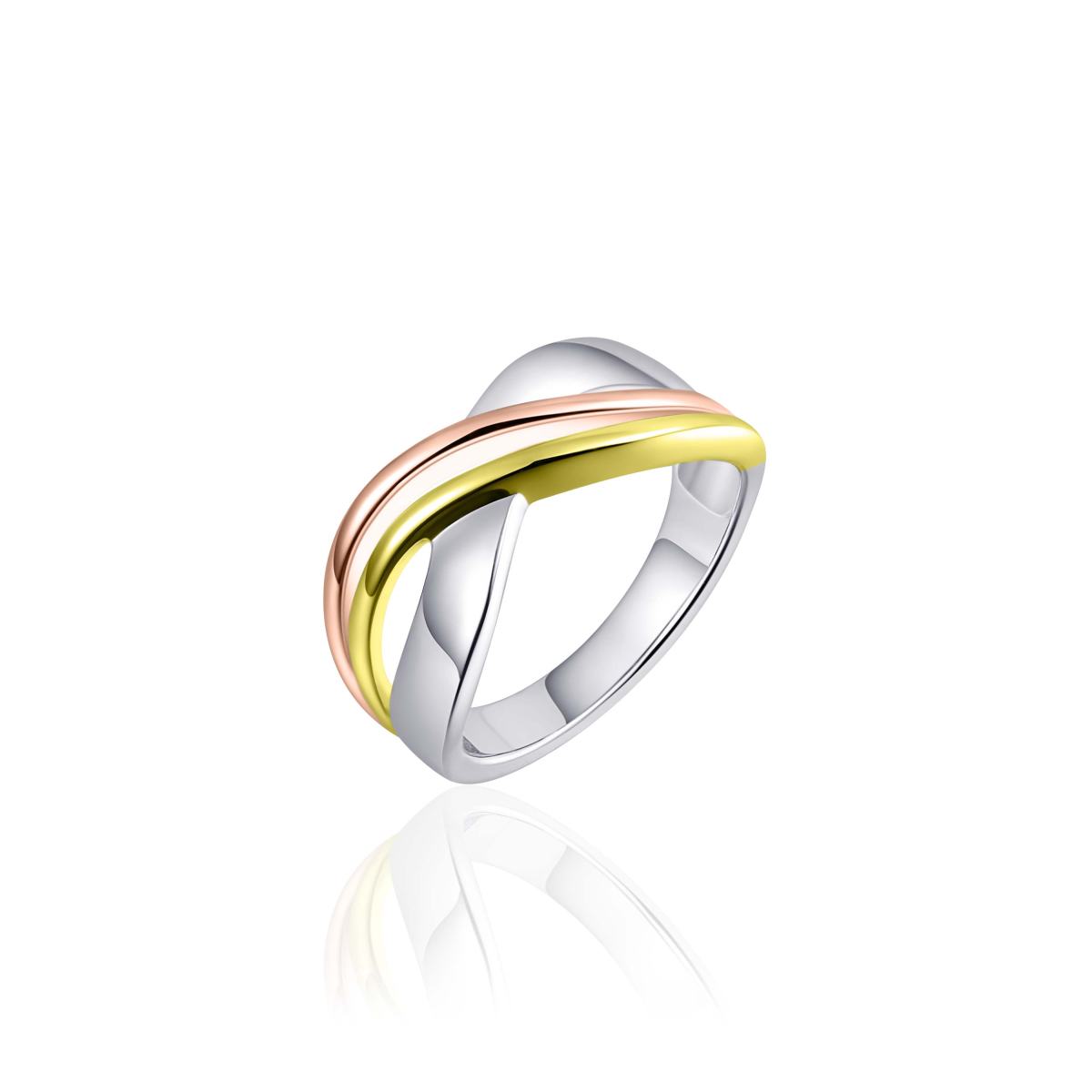 Gisser Ring Zilver Verguld Tricolor – R074T