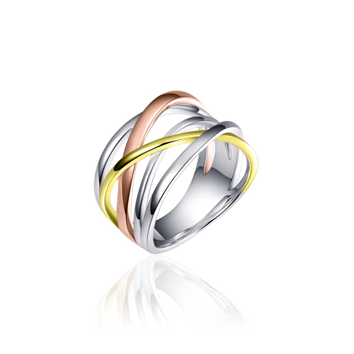 Gisser Ring Zilver Verguld Tricolor – R083T