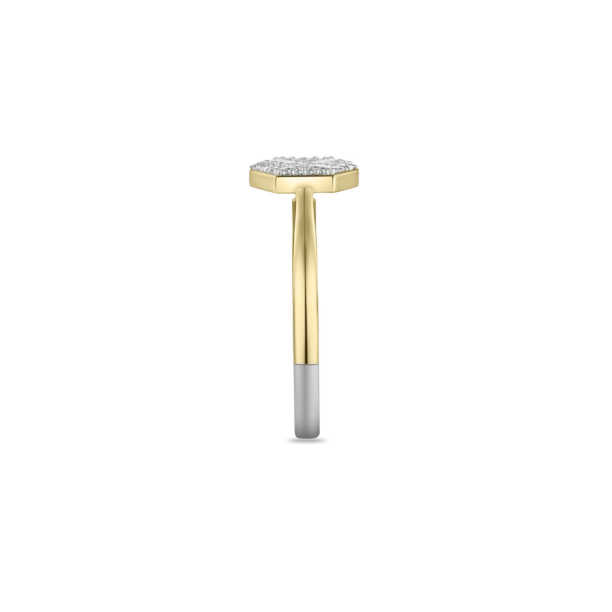 Gisser Ring Zilver Verguld Bicolor Zirkonia Wit – R084Y – foto 3
