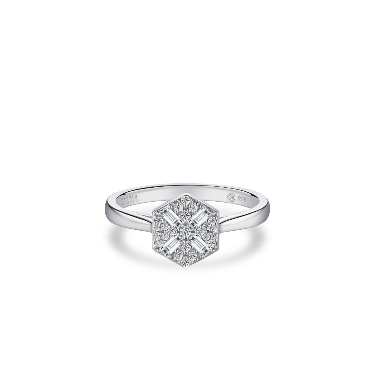 Gisser Ring Zilver Gerhodineerd Zirkonia Wit – R084 – foto 2
