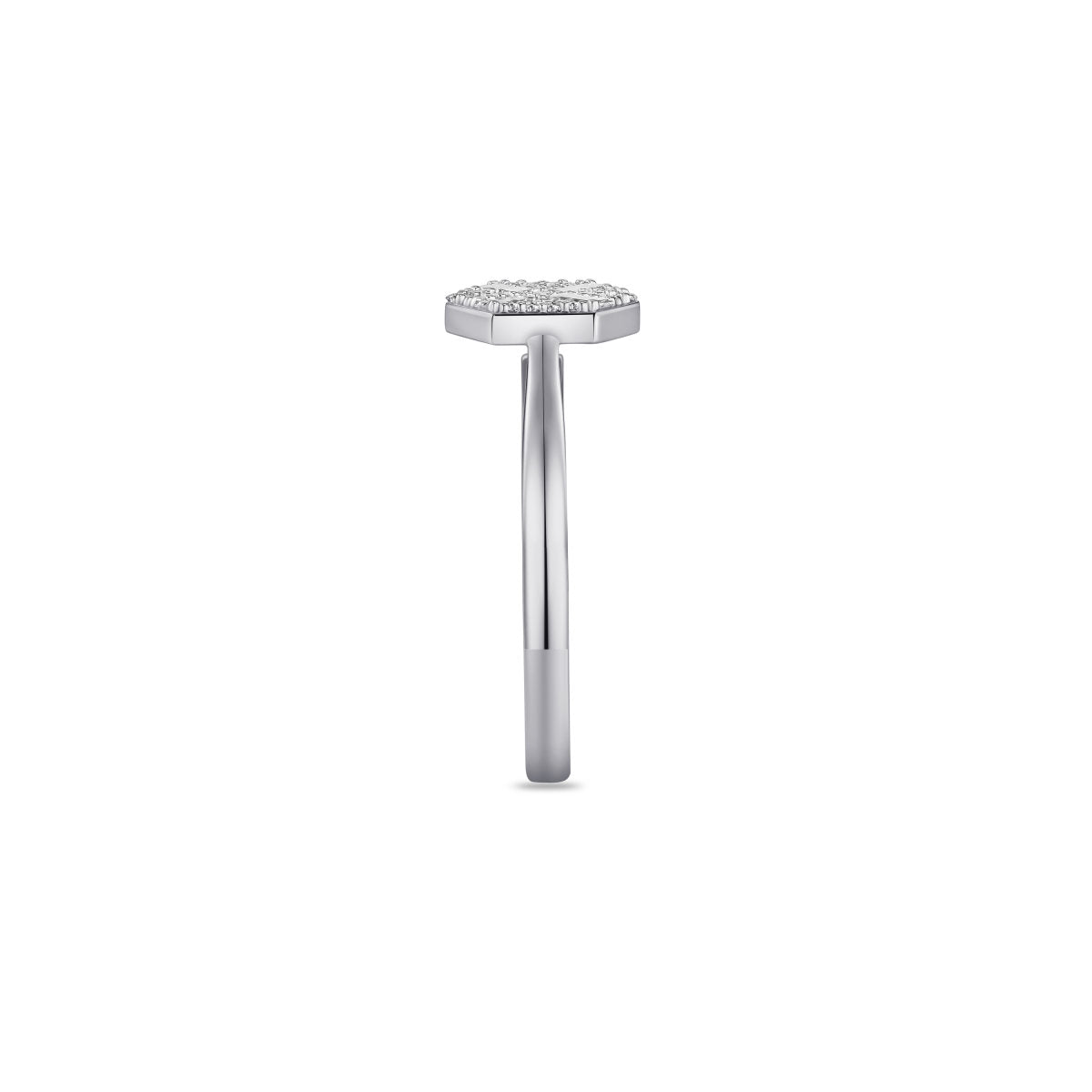 Gisser Ring Zilver Gerhodineerd Zirkonia Wit – R084 – foto 3