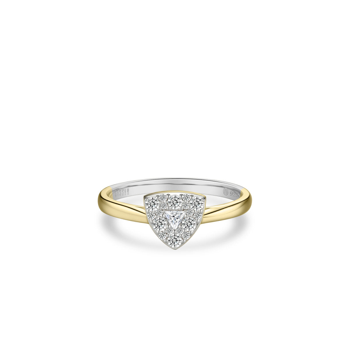 Gisser Ring Zilver Verguld Bicolor Zirkonia Wit – R085Y – foto 2