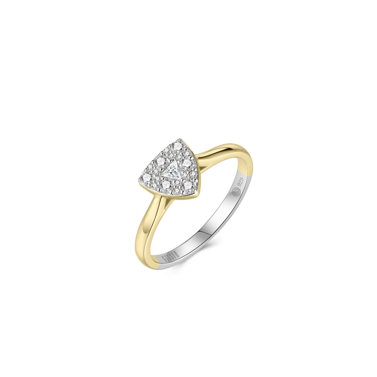 Gisser Ring Zilver Verguld Bicolor Zirkonia Wit – R085Y