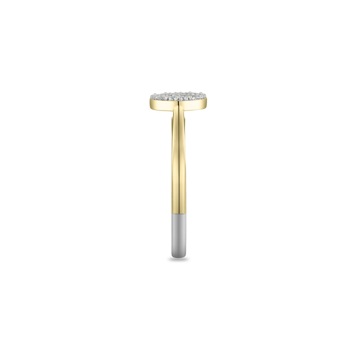 Gisser Ring Zilver Verguld Bicolor Zirkonia Wit – R086Y – foto 3