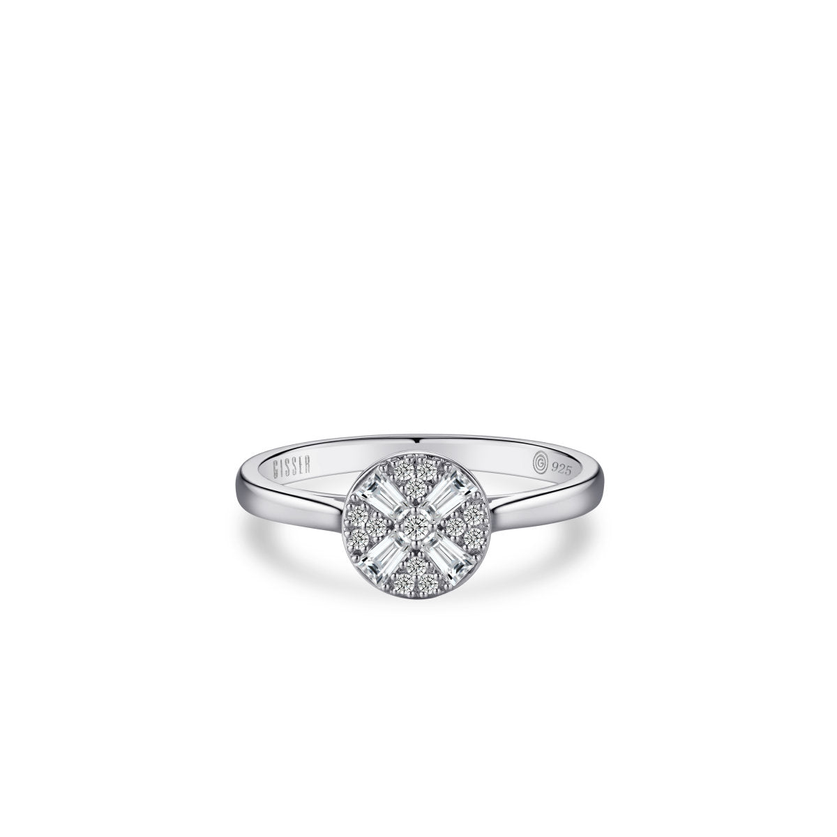 Gisser Ring Zilver Gerhodineerd Zirkonia Wit – R086 – foto 2