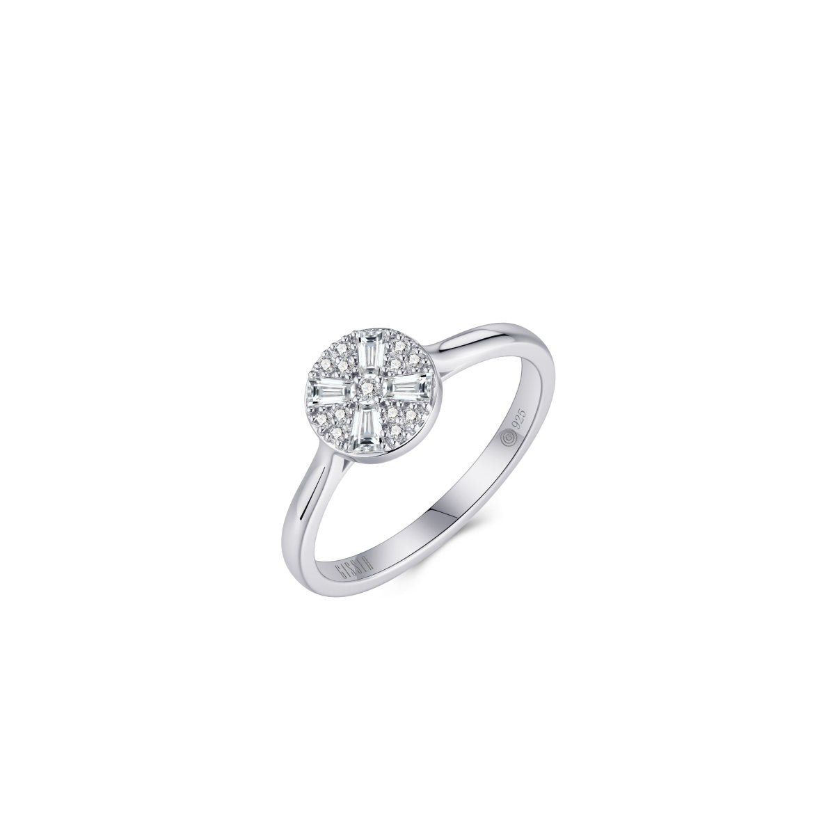 Gisser Ring Zilver Gerhodineerd Zirkonia Wit – R086
