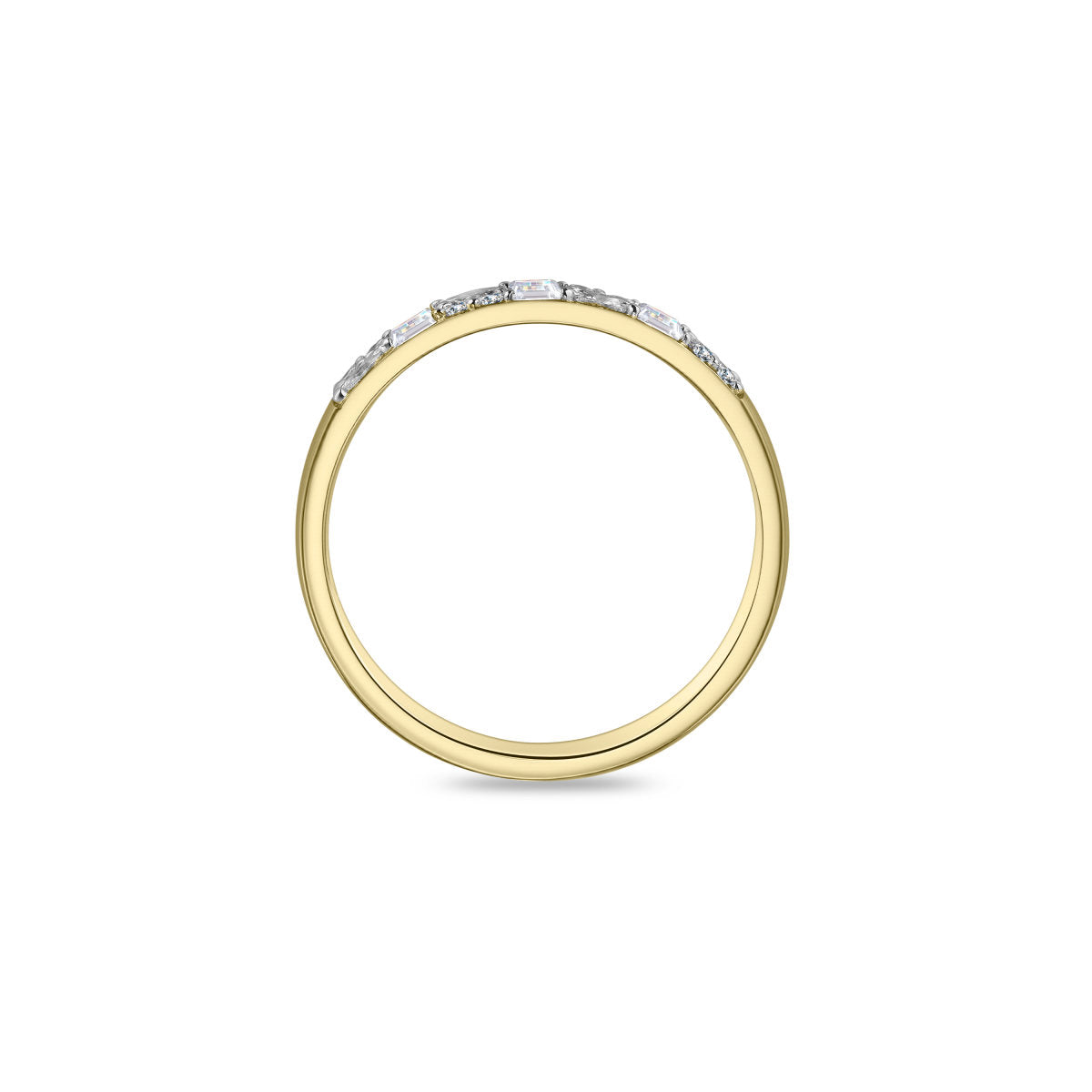 Gisser Ring Zilver Verguld Bicolor Zirkonia Wit – R087Y – foto 4