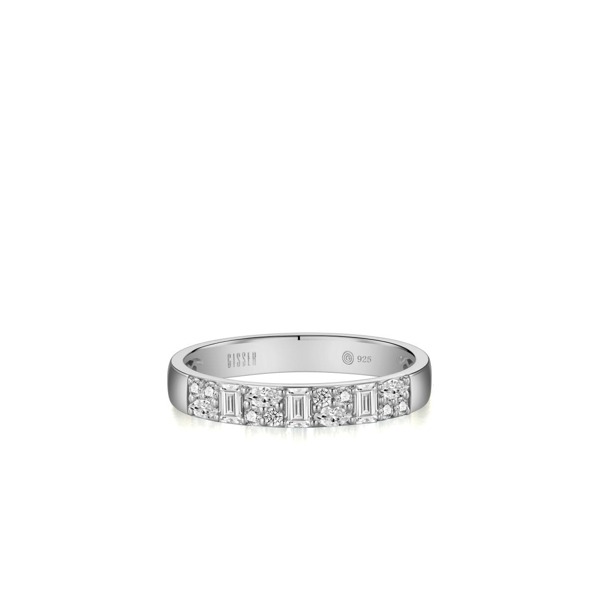 Gisser Ring Zilver Gerhodineerd Zirkonia Wit – R087 – foto 2
