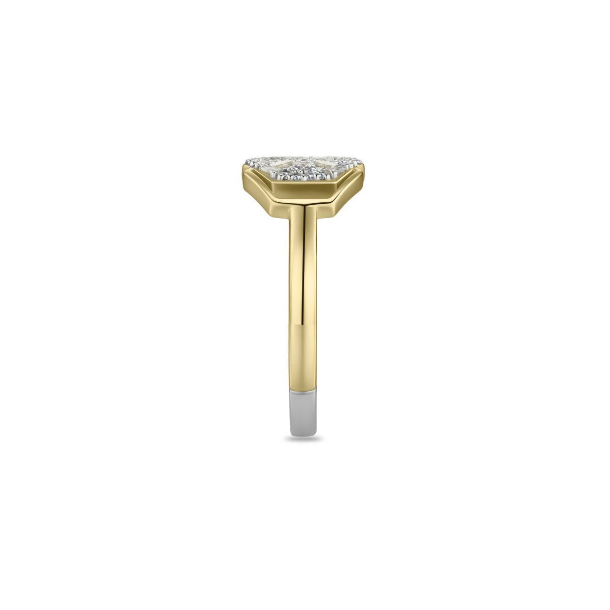 Gisser Ring Zilver Verguld Bicolor Zirkonia Wit – R089Y – foto 3