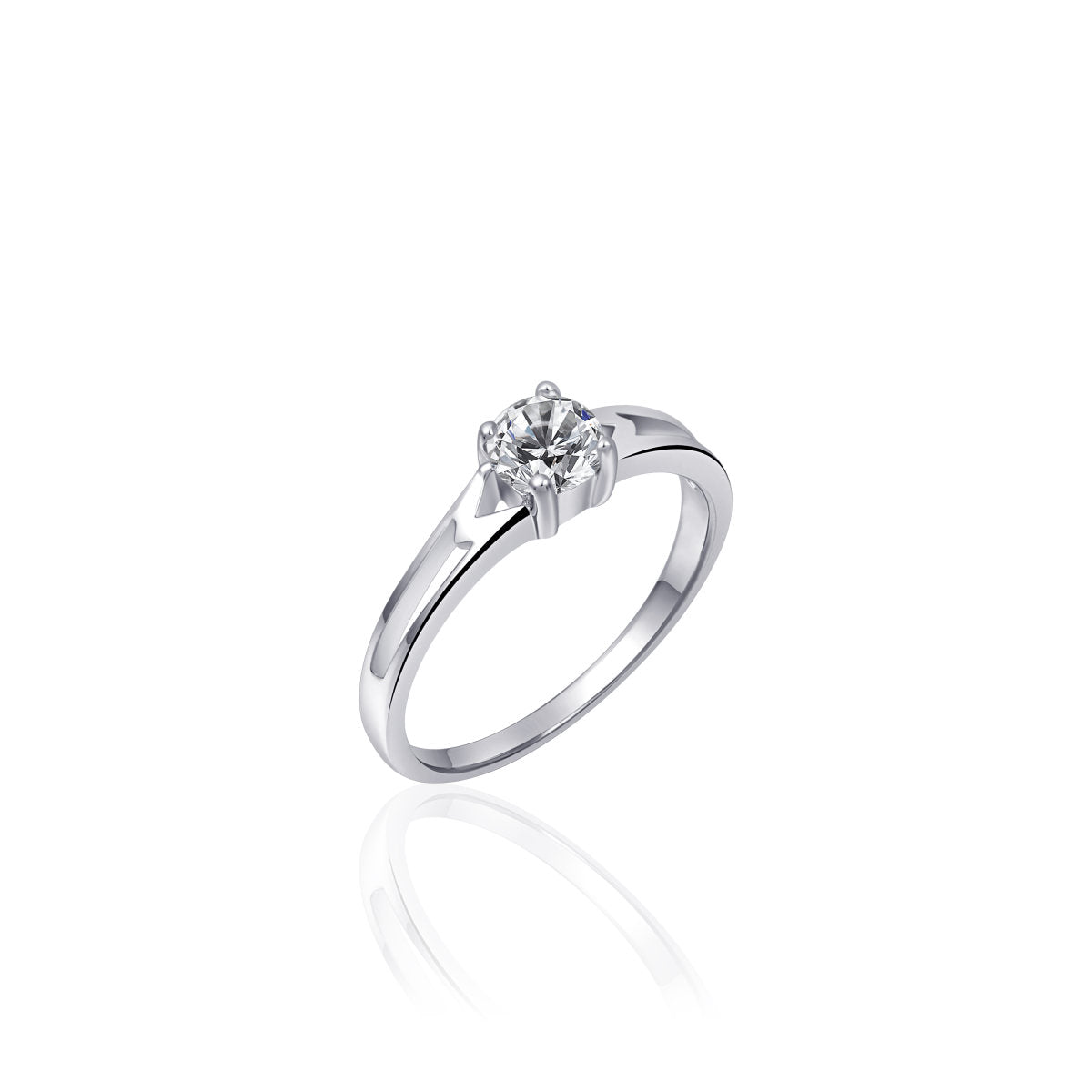 Gisser Ring Zilver Gerhodineerd Zirkonia Wit – R234