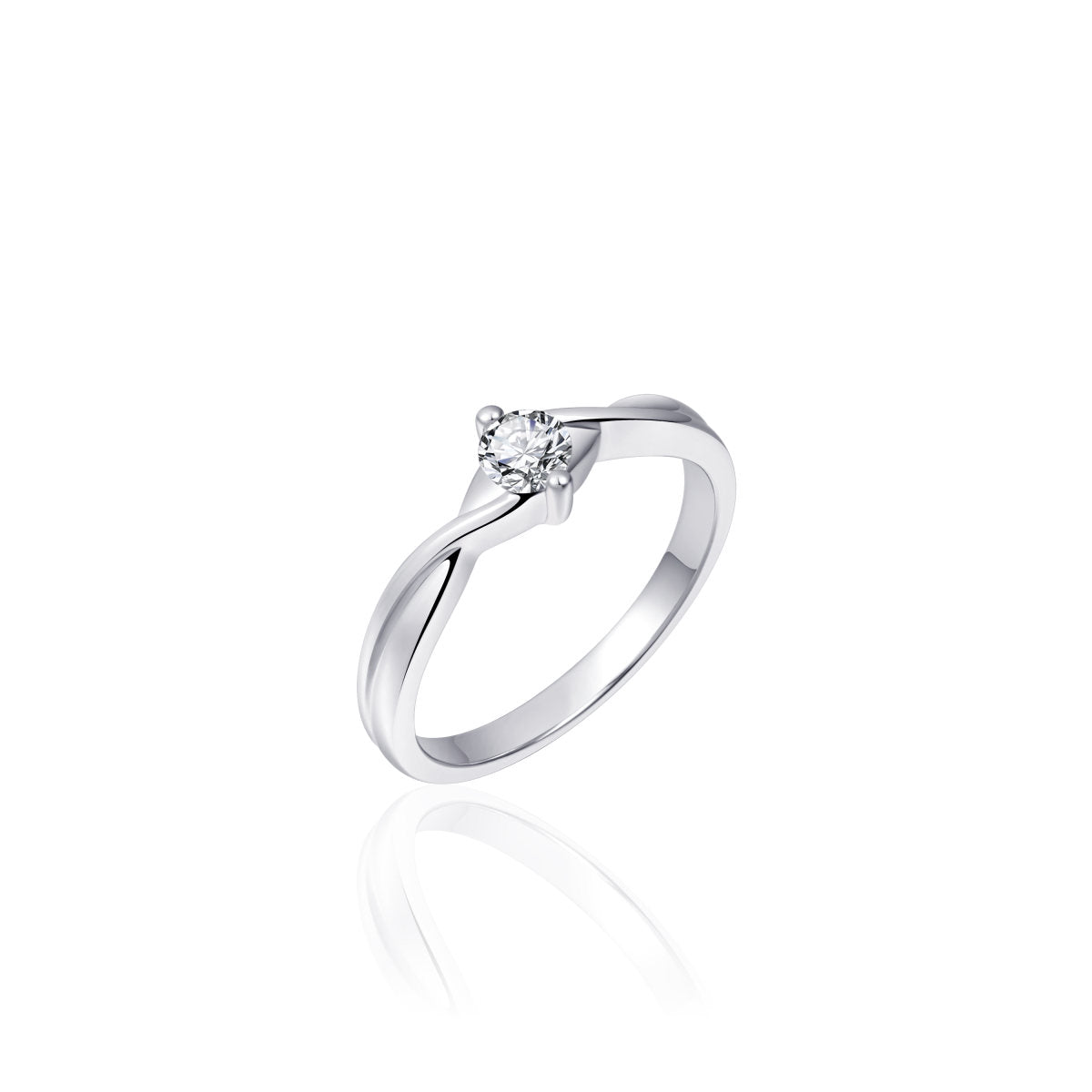 Gisser Ring Zilver Gerhodineerd Zirkonia Wit – R246