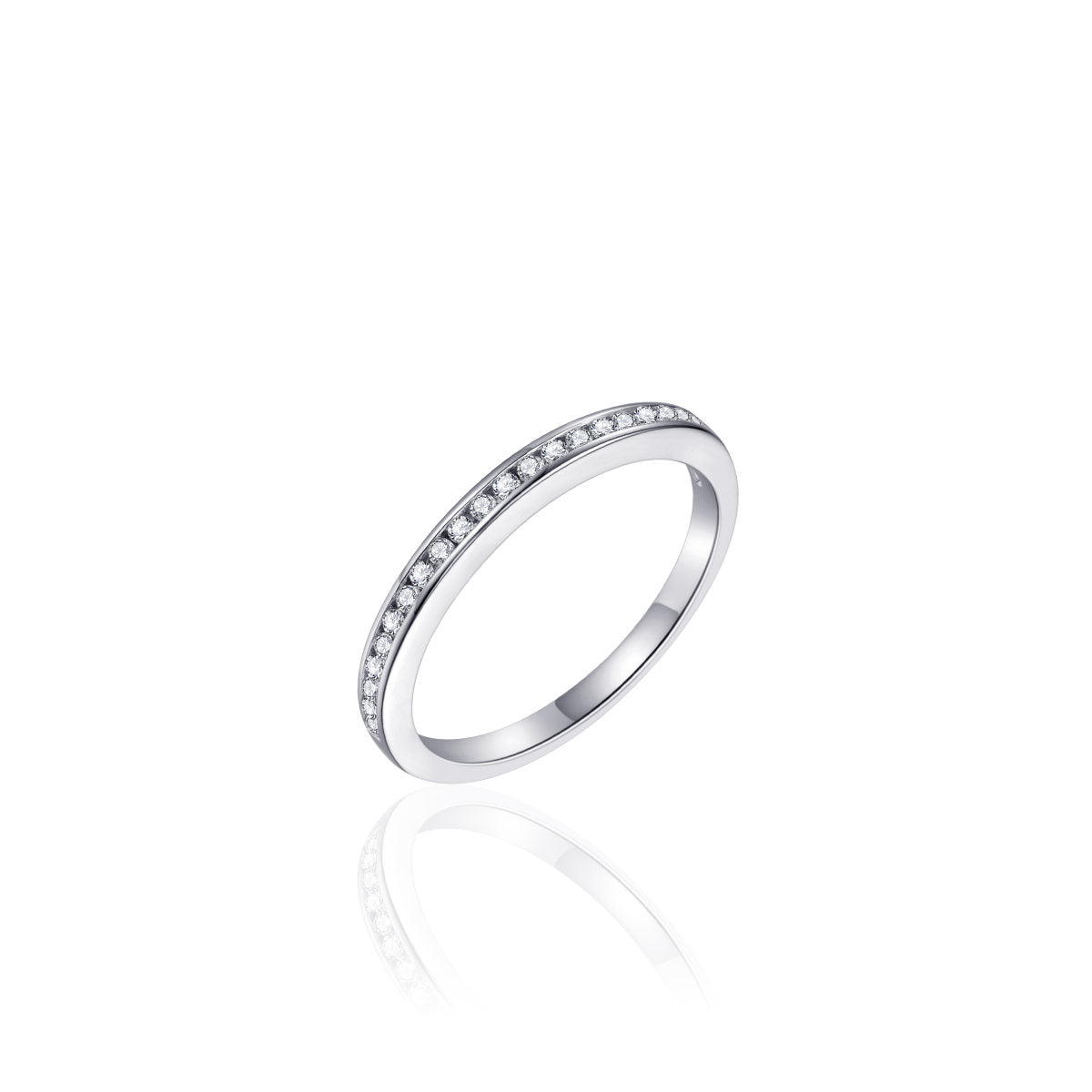 Gisser Ring Zilver Gerhodineerd Zirkonia Wit – R359