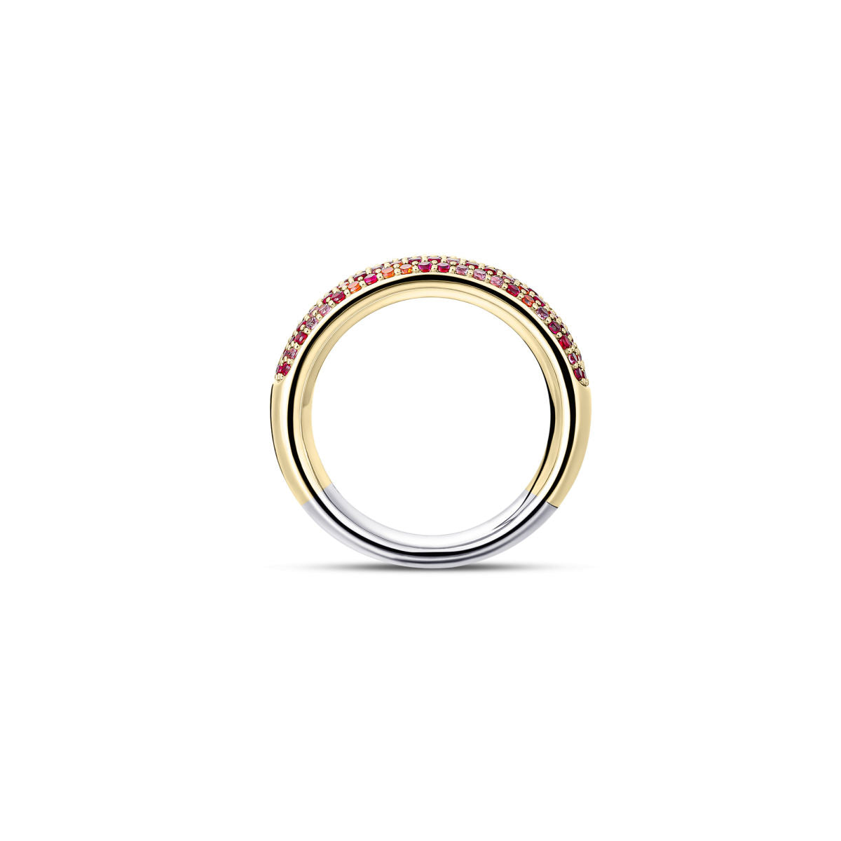 Gisser Ring Zilver Geel Verguld Zirkonia Roze – R364YOF – foto 4