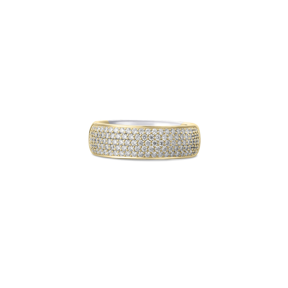 Gisser Ring Zilver Geel Verguld Zirkonia Wit – R364Y – foto 2