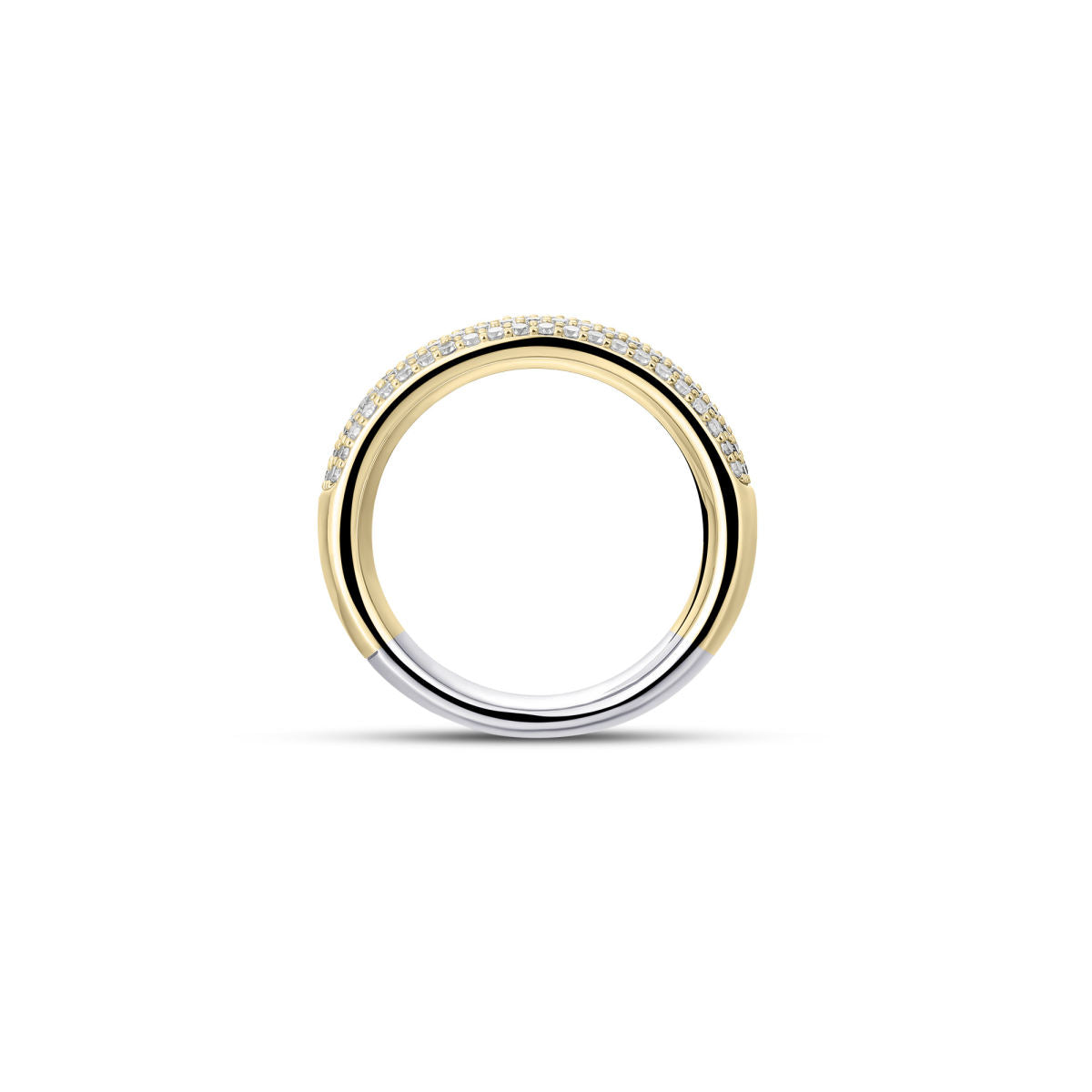Gisser Ring Zilver Geel Verguld Zirkonia Wit – R364Y – foto 4