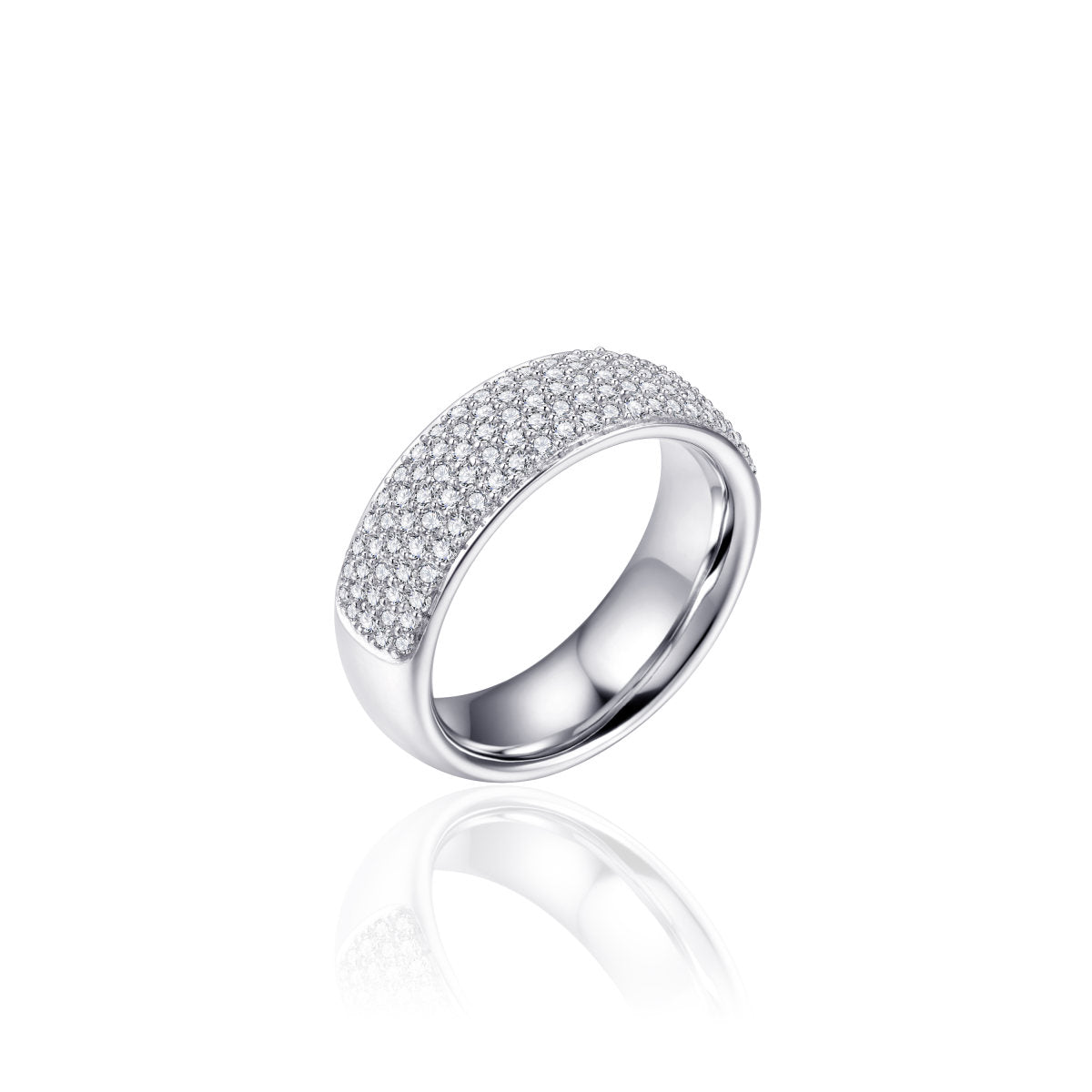 Gisser Ring Zilver Gerhodineerd Zirkonia Wit – R364