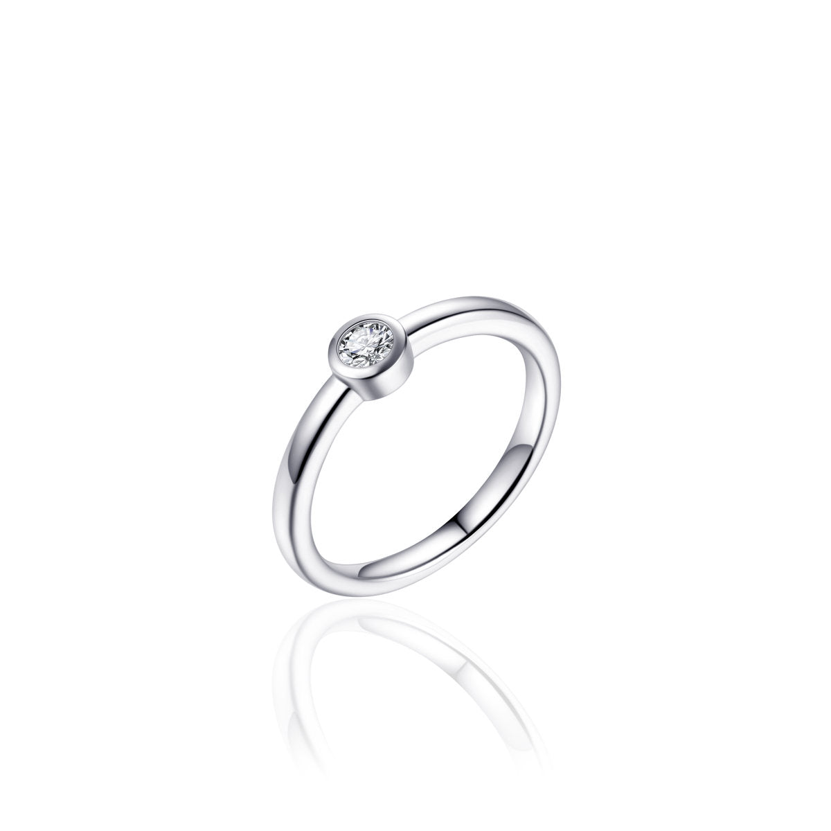 Gisser Ring Zilver Gerhodineerd Zirkonia Wit – R372