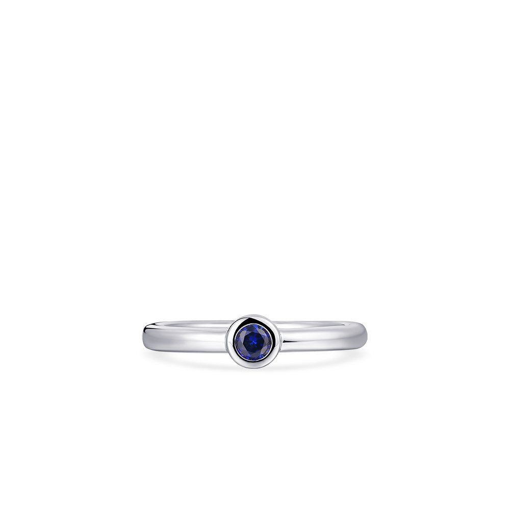 Gisser Ring Zilver Gerhodineerd Zirkonia Blauw – R373B – foto 2
