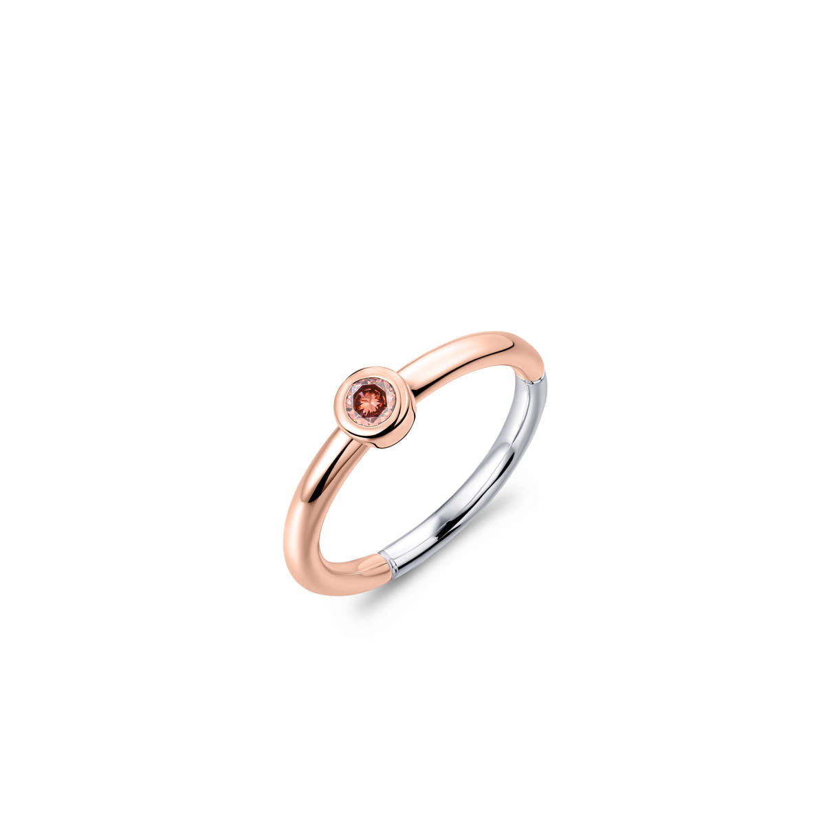 Gisser Ring Zilver Roséverguld Zirkonia Bruin – R373RBR