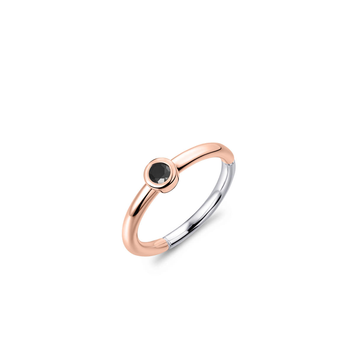 Gisser Ring Zilver Roséverguld Zirkonia Zwart – R373RZ