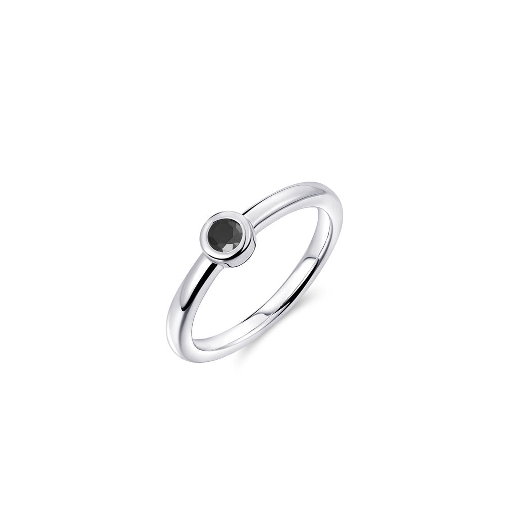 Gisser Ring Zilver Gerhodineerd Zirkonia Zwart – R373Z