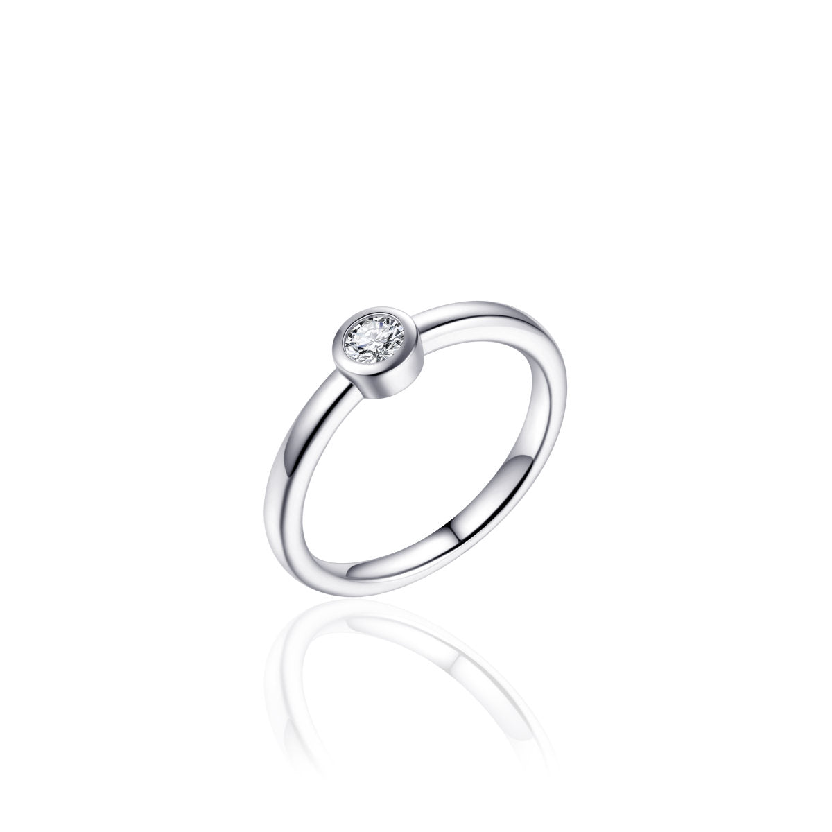 Gisser Ring Zilver Gerhodineerd Zirkonia Wit – R373