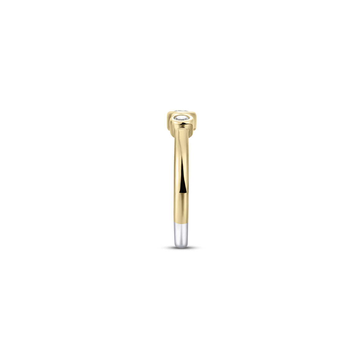 Gisser Ring Zilver Geel Verguld Zirkonia Wit – R378Y – foto 3
