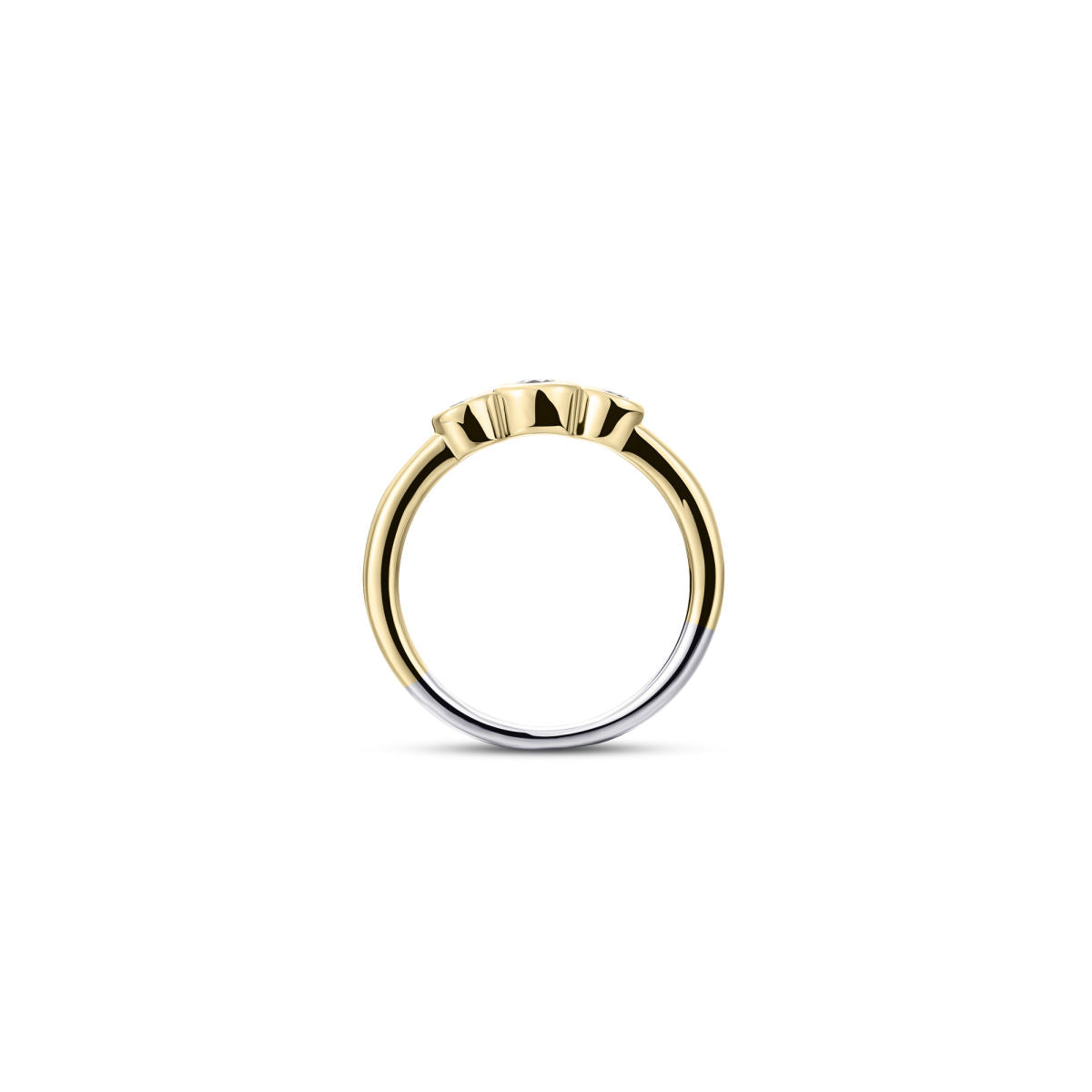 Gisser Ring Zilver Geel Verguld Zirkonia Wit – R378Y – foto 4