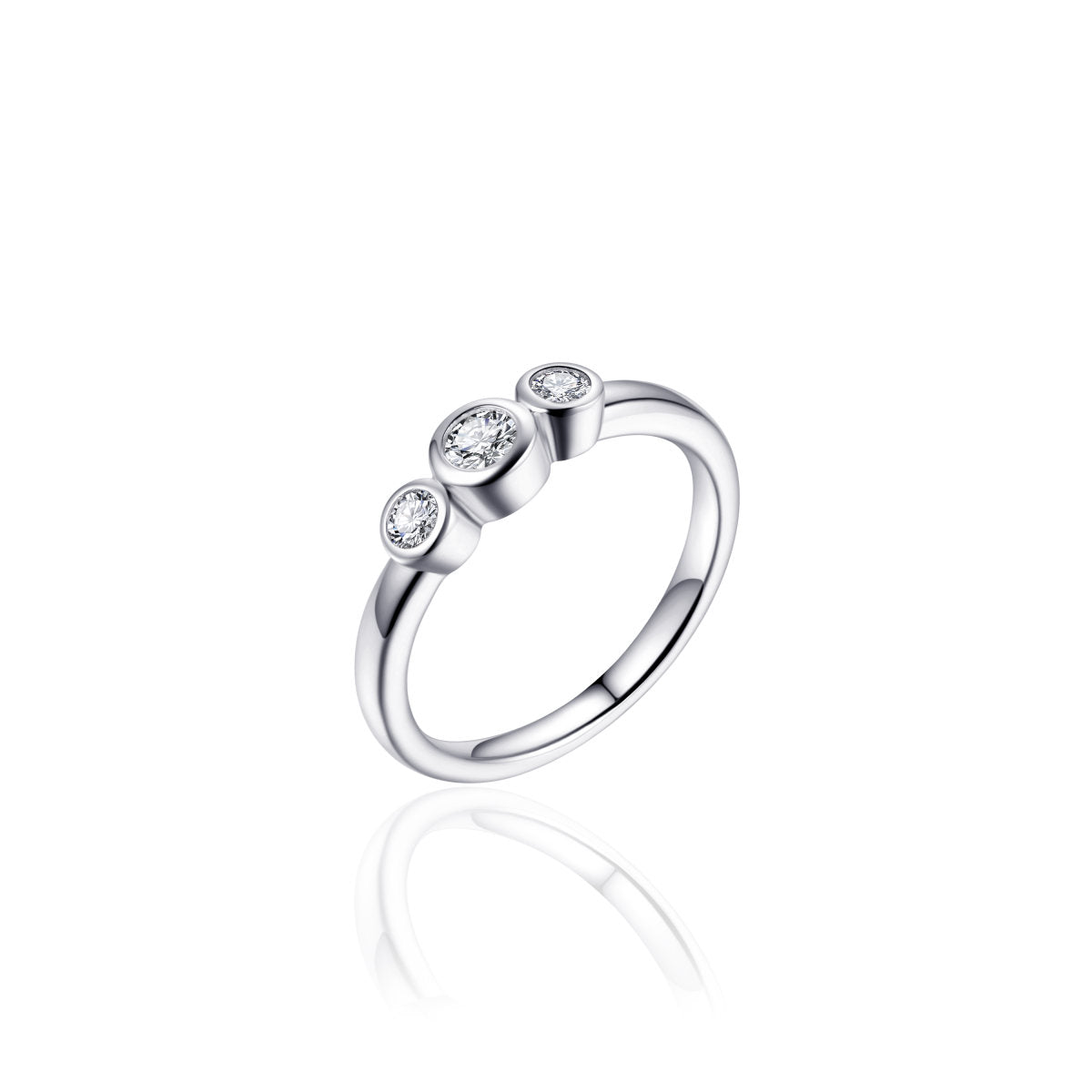 Gisser Ring Zilver Gerhodineerd Zirkonia Wit – R378