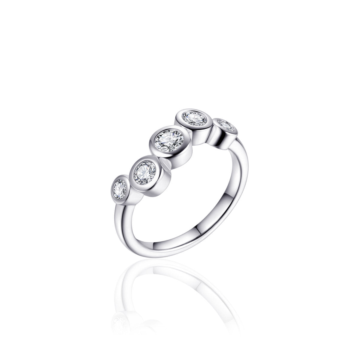 Gisser Ring Zilver Gerhodineerd Zirkonia Wit – R381