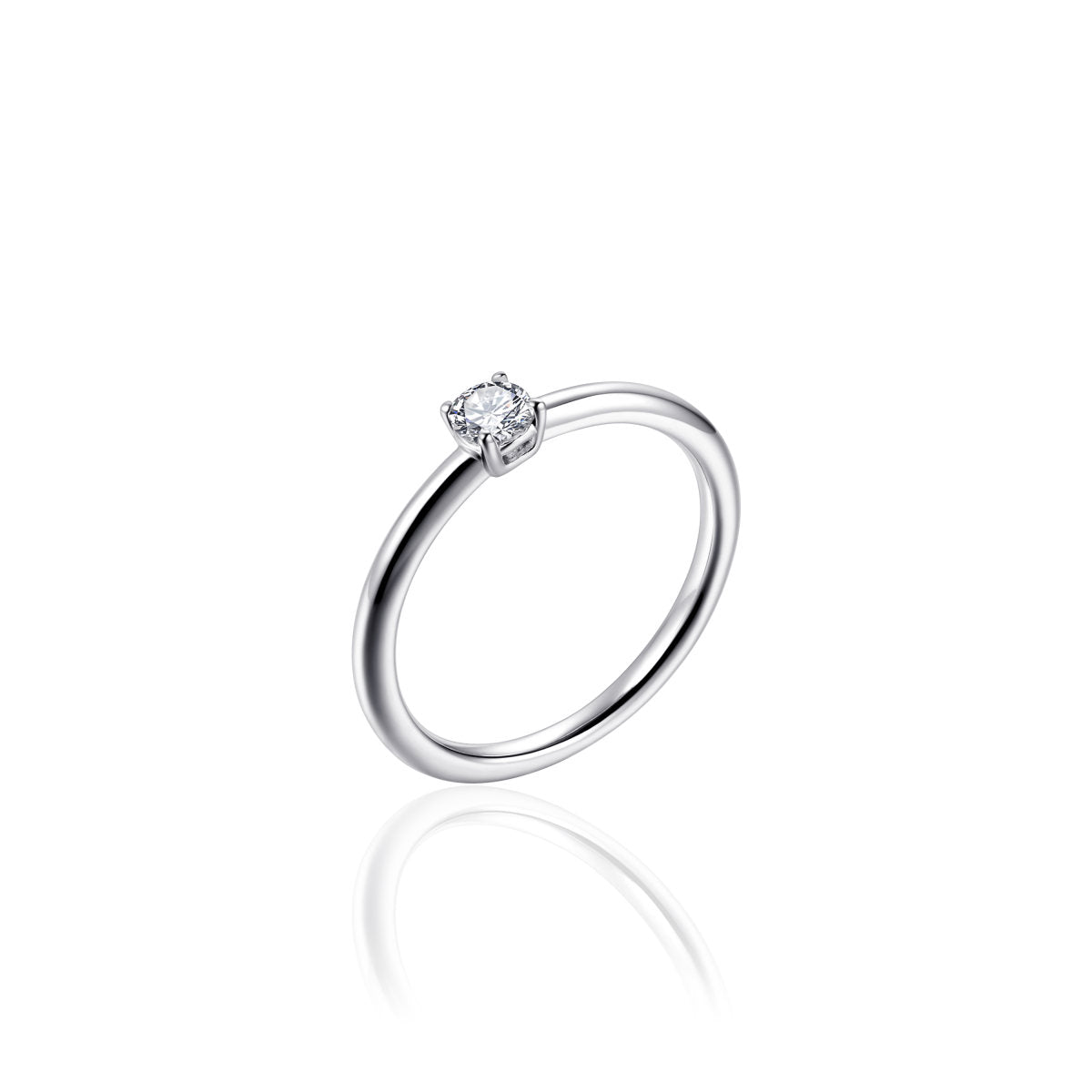 Gisser Ring Zilver Gerhodineerd Zirkonia Wit – R393