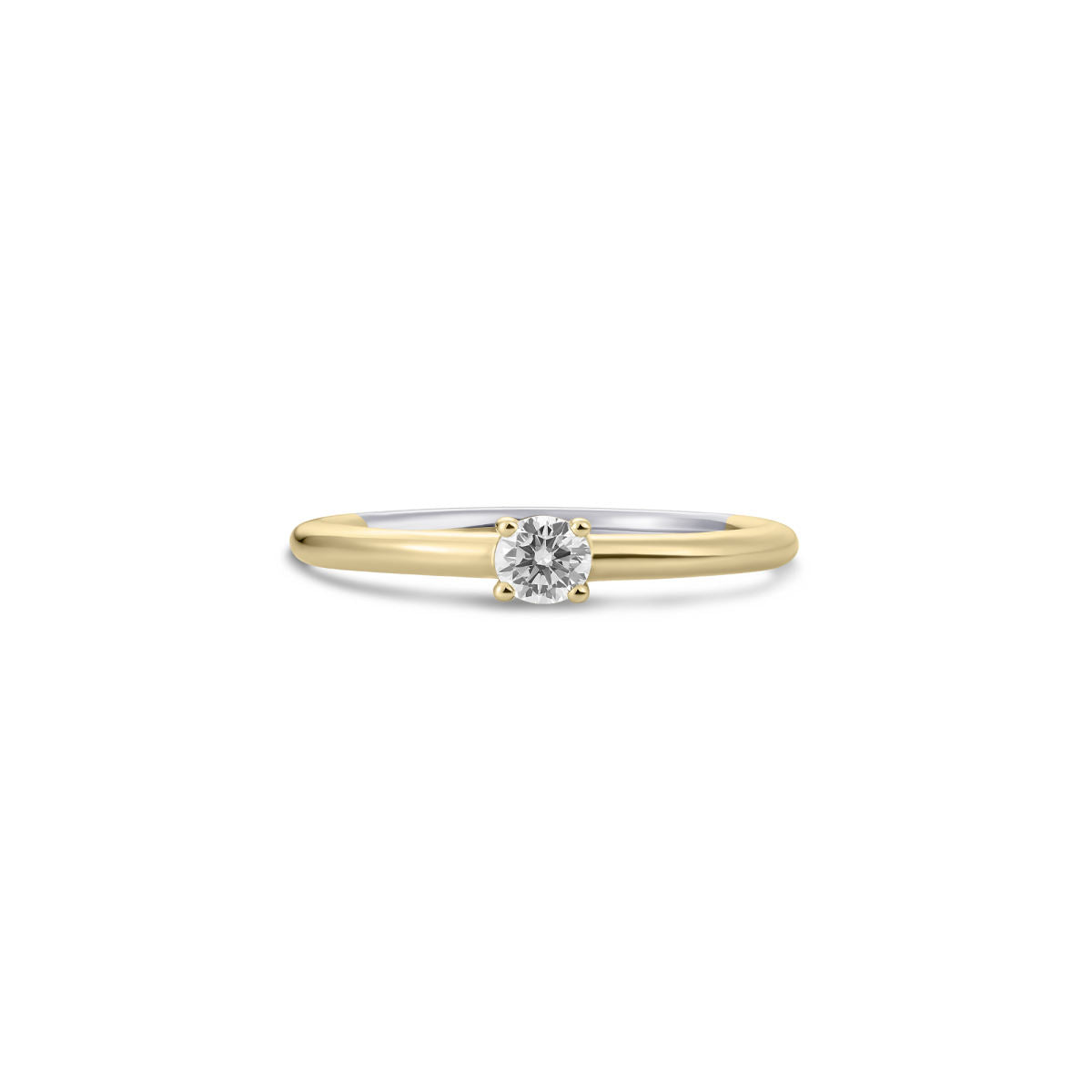 Gisser Ring Zilver Geel Verguld Zirkonia Wit – R394Y – foto 2