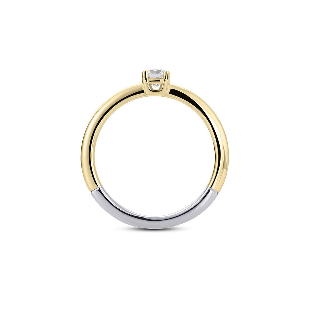 Gisser Ring Zilver Geel Verguld Zirkonia Wit – R394Y – foto 4