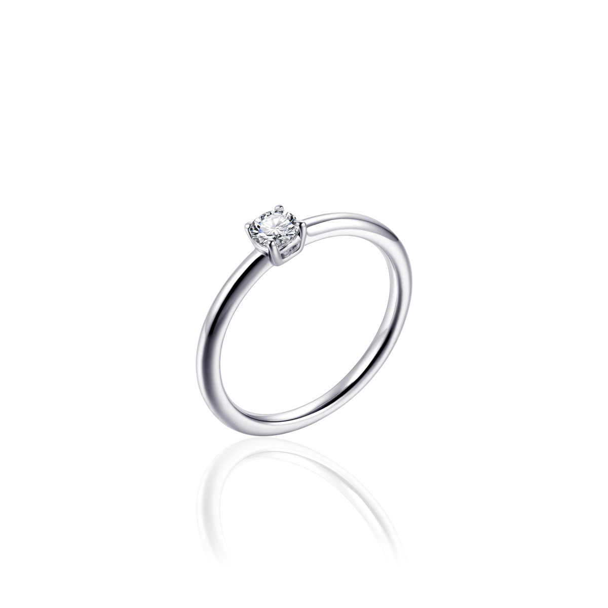 Gisser Ring Zilver Gerhodineerd Zirkonia Wit – R394