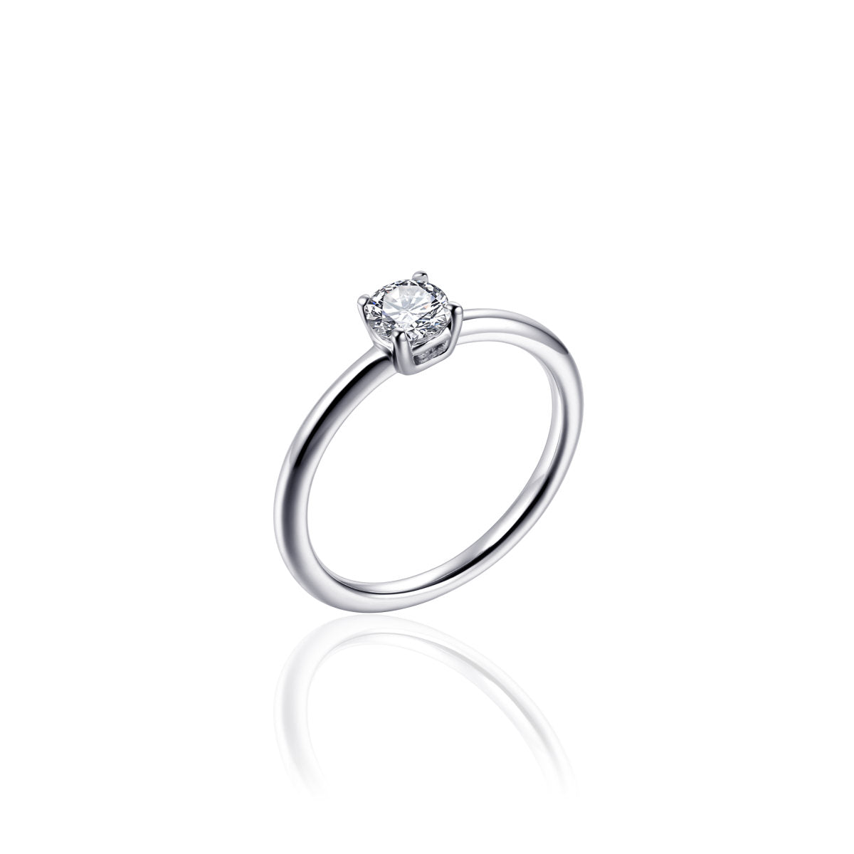 Gisser Ring Zilver Gerhodineerd Zirkonia Wit – R395
