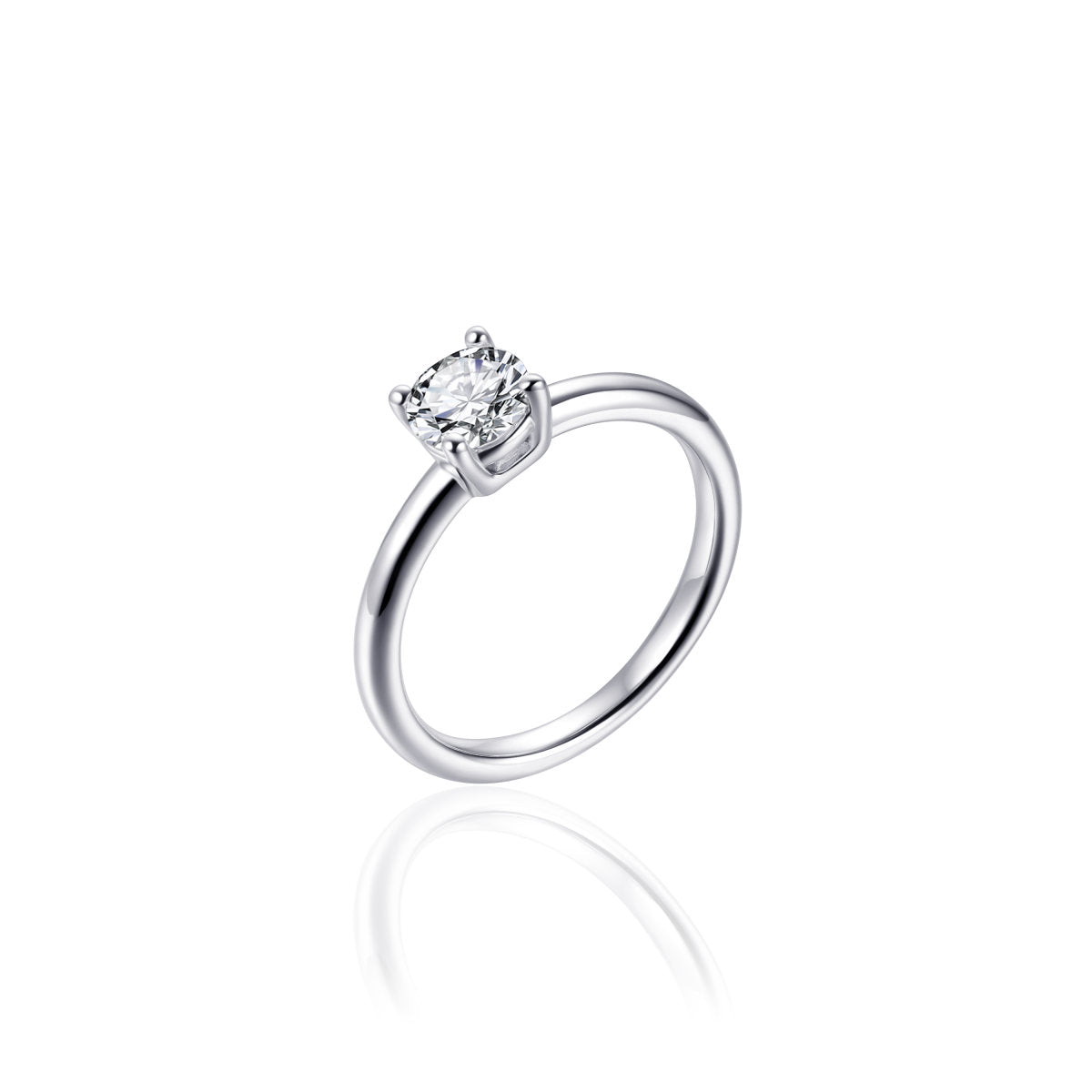Gisser Ring Zilver Gerhodineerd Zirkonia Wit – R396