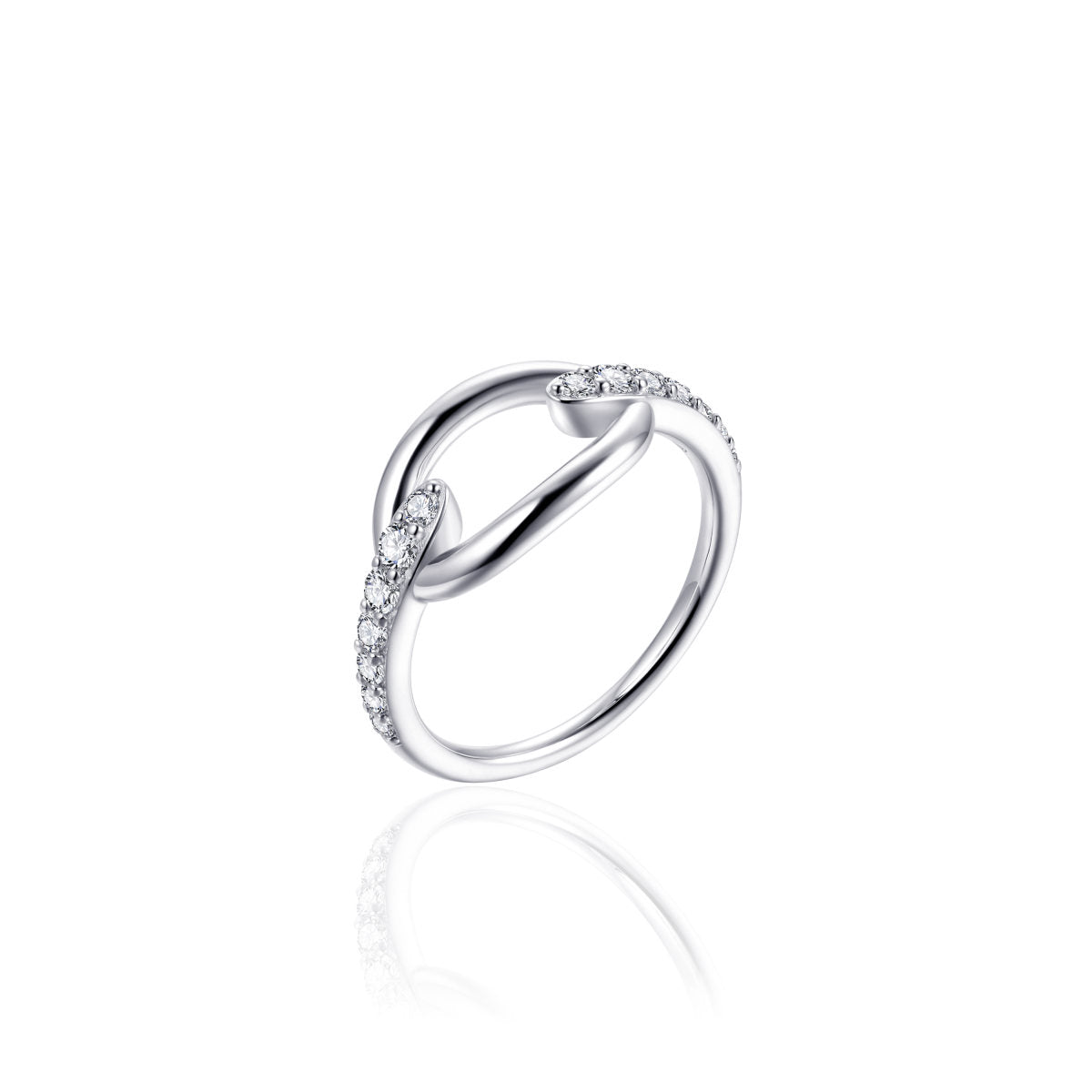 Gisser Ring Zilver Gerhodineerd Zirkonia Wit – R407