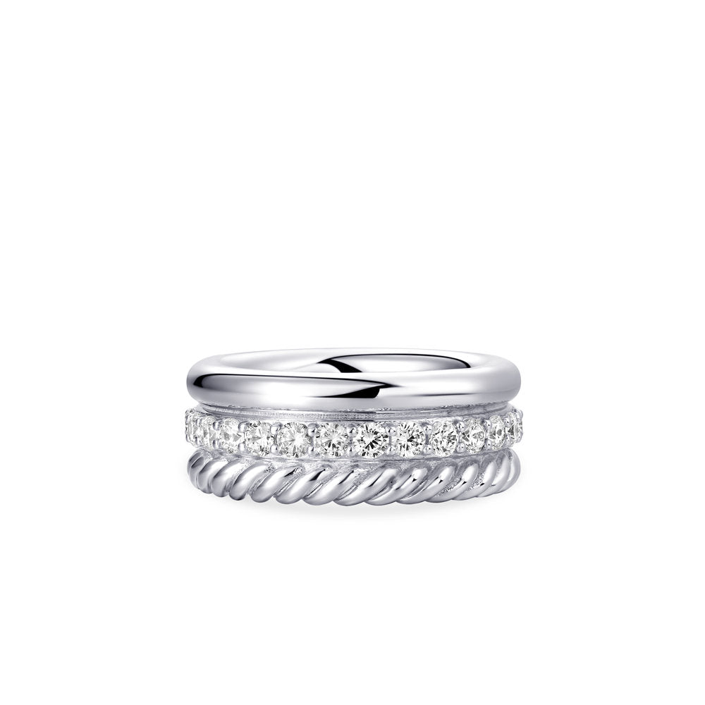 Gisser Ring Zilver Gerhodineerd Zirkonia Wit – R410 – foto 2