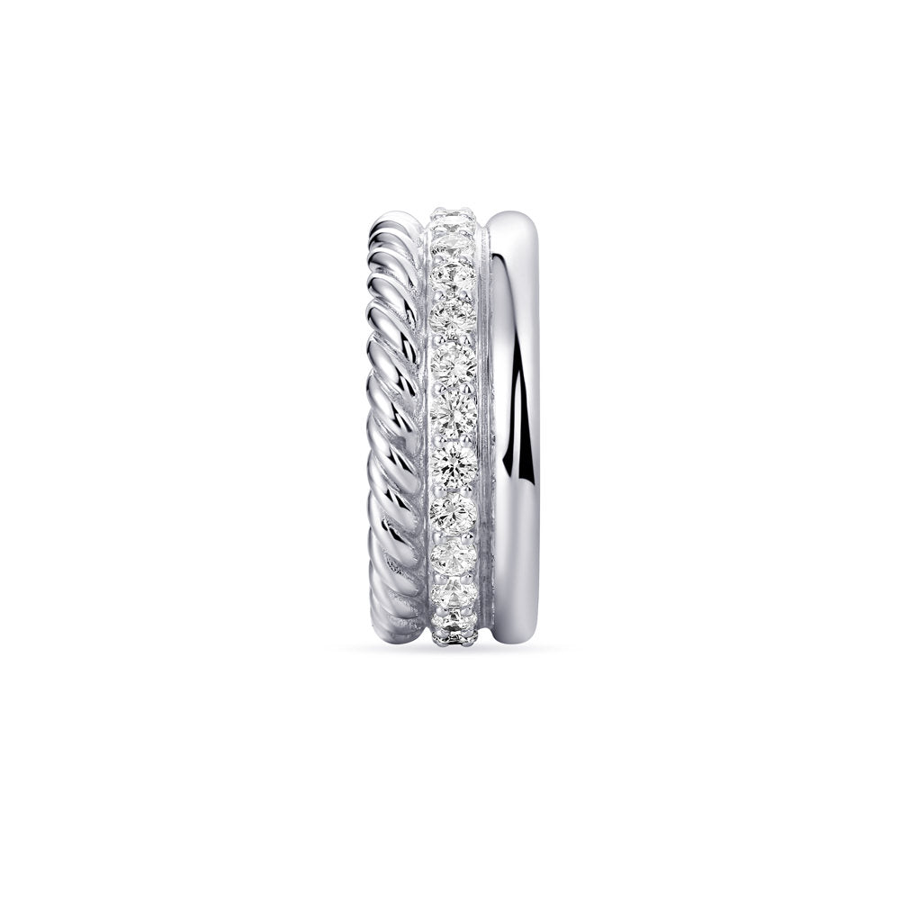 Gisser Ring Zilver Gerhodineerd Zirkonia Wit – R410 – foto 3