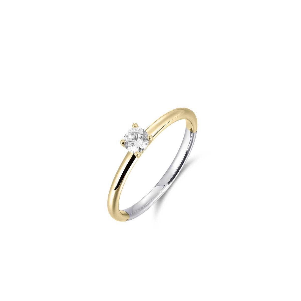 Gisser Ring Zilver Geel Verguld Zirkonia Wit – R413Y