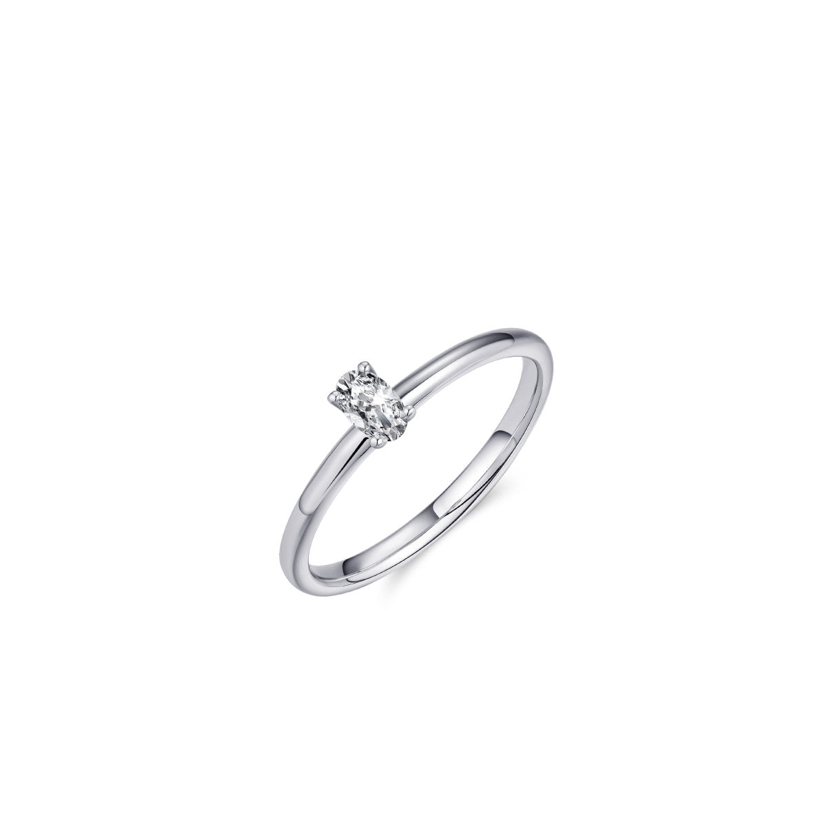 Gisser Ring Zilver Gerhodineerd Zirkonia Wit – R414