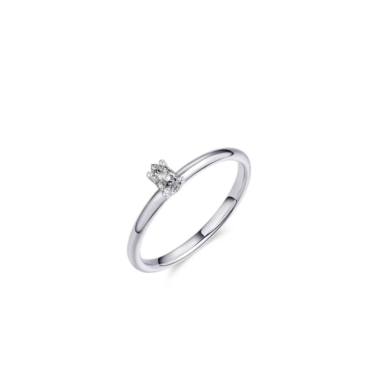 Gisser Ring Zilver Gerhodineerd Zirkonia Wit – R415