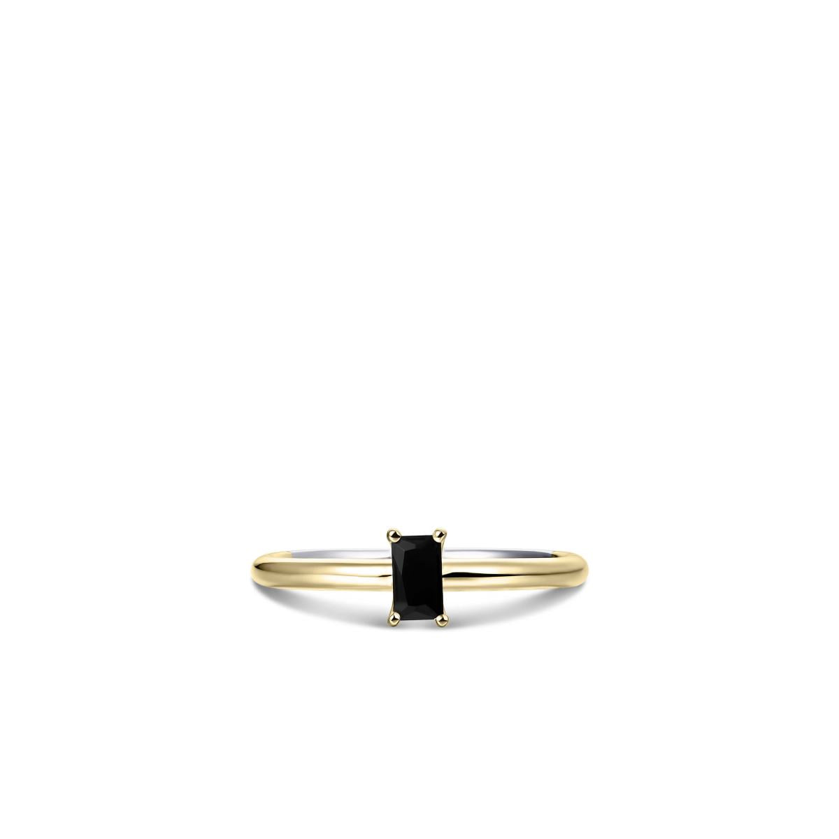 Gisser Ring Zilver Verguld Bicolor Zirkonia Zwart – R417YZ – foto 2