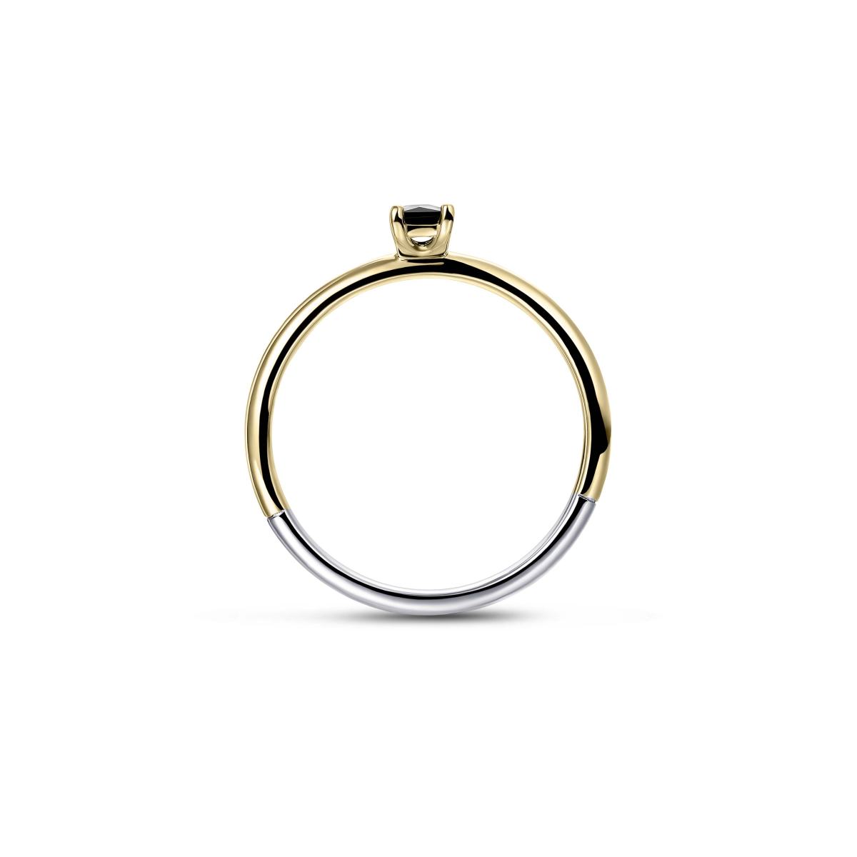 Gisser Ring Zilver Verguld Bicolor Zirkonia Zwart – R417YZ – foto 4