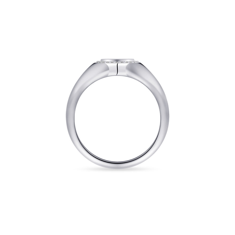 Gisser Ring Zilver Gerhodineerd Zirkonia Wit – R422 – foto 4
