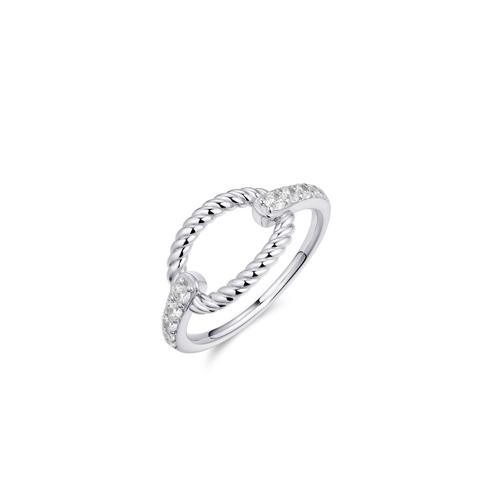 Gisser Ring Zilver Gerhodineerd Zirkonia Wit – R425