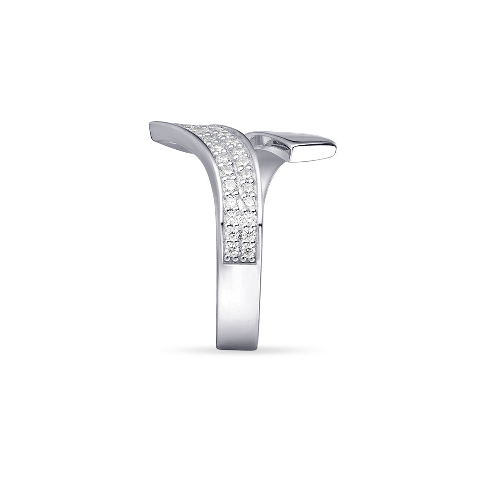 Gisser Ring Zilver Gerhodineerd Zirkonia Wit – R427 – foto 3